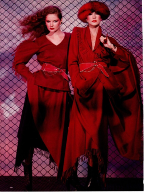 1979 ISSEY MIYAKE FASHION PRINT AD, DESIGNER, YUKIKO HANAI