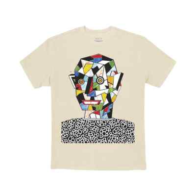 RVCA ''Matt Leines Facet Face'' Short Sleeve Tee (Silver Bleach) Graphic T-Shirt