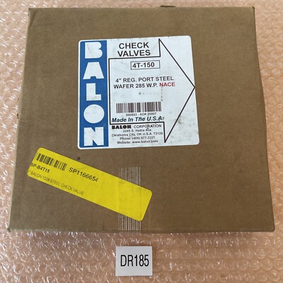 NEW W/Factory Packaging- Balon Check Valve 4T-150 4'' 150 Reg. Port Water 285WP