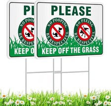 No Dog Poop Signs for Yard with Stake, 2 Pack 12x8 Inches 12x8inches, Green