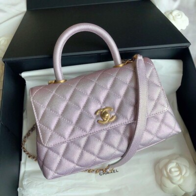 hiroken090 CHANEL シャネル CHANEL Coco Handle 24 Flap Bag A92990 Metallic Pink Crossbody