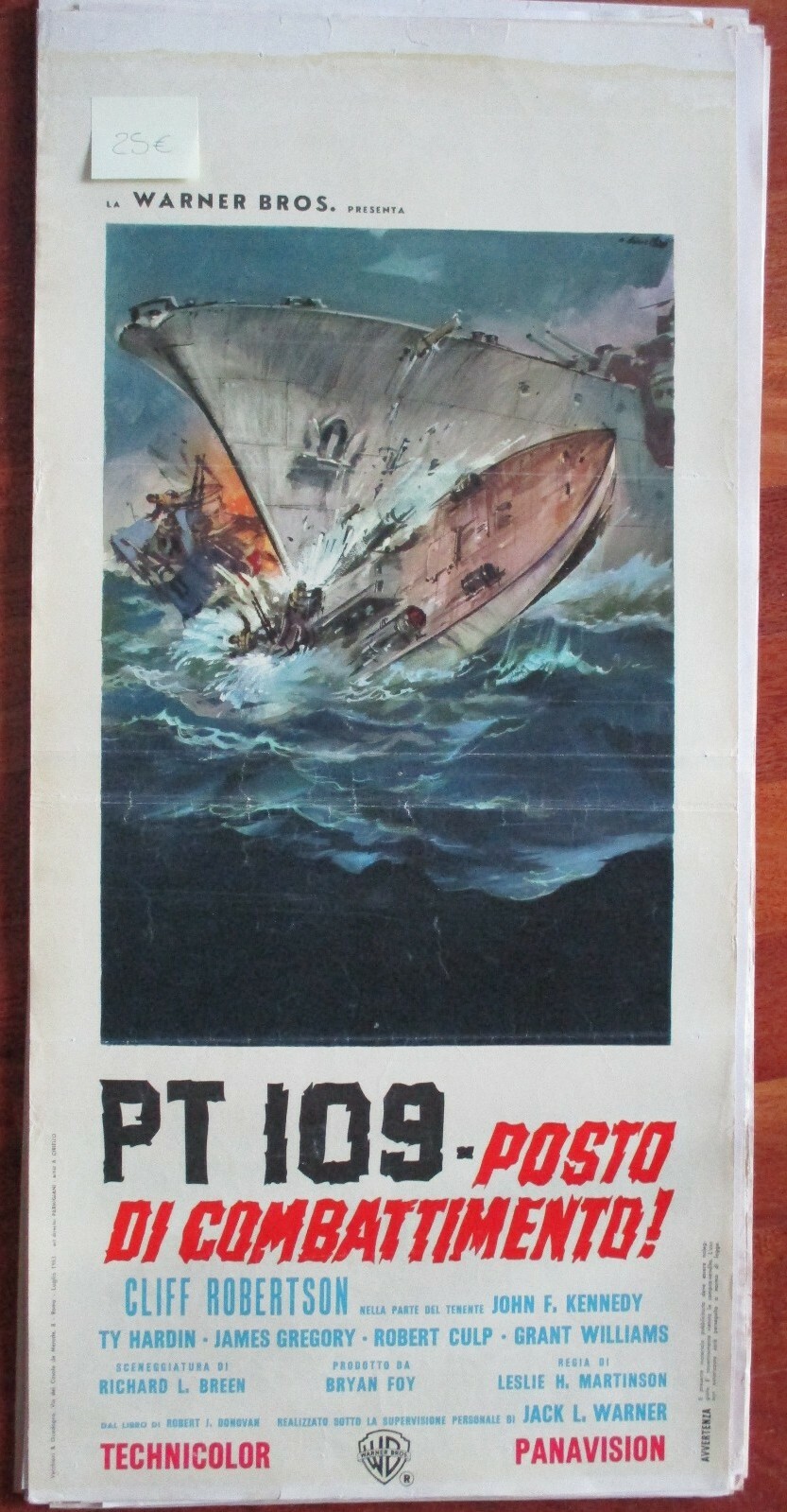 Locandina originale film Posto di combattimento (1956) - Regia di Lewis Seiler
