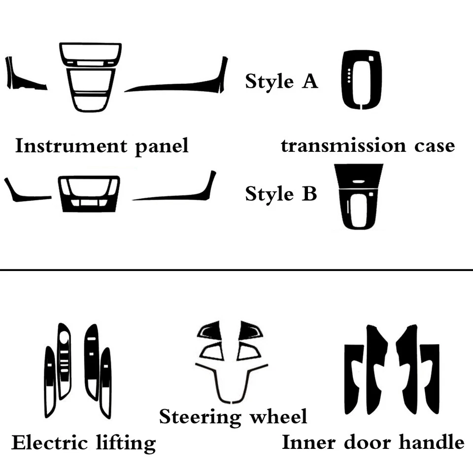 For Buick Encore 2013-2022 Carbon Fiber Pattern Interior DIY Trim Decals Foto 3 de 4