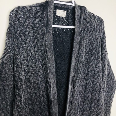 thick gray cardigan