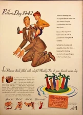 1942 Weinbley Mens Ties Son Riding On Dads Back Fathers Day Vintage Print Ad