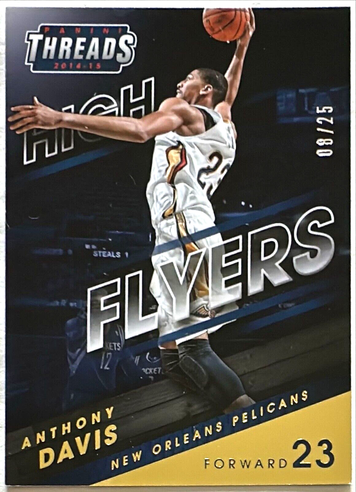 2014-15 Panini Threads Anthony Davis 8/25 High Flyers Gold Lakers Pelicans Mavs