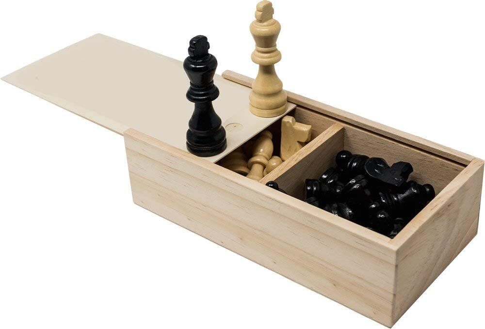 шахматные фигуры из ясеня толщиной 77 мм в деревянной коробке