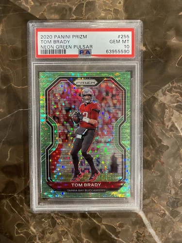 2020 PRIZM PANINI TOM BRADY NEON GREEN PULSAR PSA 10 TAMPA BAY GOAT