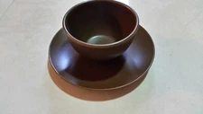 IKEA BOWL 5.5'' AND SALAD PLATE 9'' DEEP BROWN MATTE