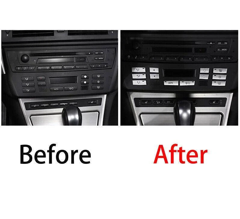 Silver Aluminum For BMW X3 E83 2006-2010 Central Console AC Switch Button Cover - Image 4 of 4