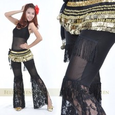 New Tassel Lace Dance Pants Belly Dance Costumes Practice Long Pants for dancers