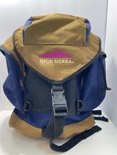 High Sierra Blue, Brown, Pink Drawstring Hiking Travel Classic Backpack