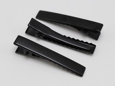 25 Matt Black Metal Pinch Alligator Hair Clips 46mm with Teeth Bows