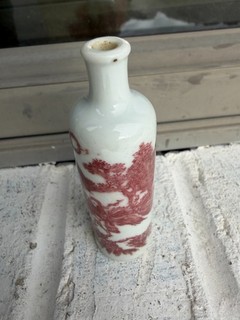 Chinese Antique Red Landscapes Porcelain China Snuff Bottles