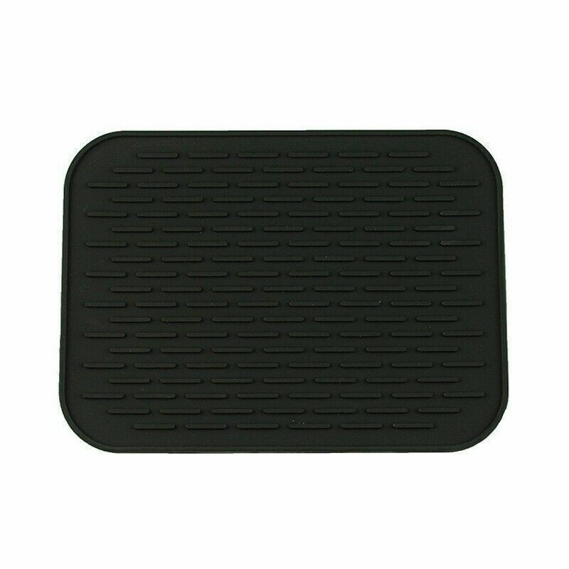 Non-Slip Mat Trivet Resistant Heat Hot Silicone Mat Pot Mat Stand Black Kitchen