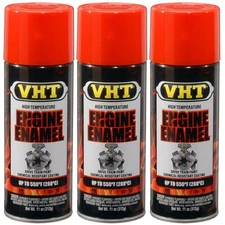 VHT Paint VHTSP119 (3-PACK); Engine Enamel 11oz Aerosol Chevy Orange Red 550°F