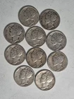🔥 Lot of 10 Mercury Dimes 90% Silver Various Dates Circulated