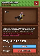 🔥NIGHTMARE BALD EAGLE 🔥38KG+++| GROW A GARDEN ⚡FAST DELIVERY ⚡