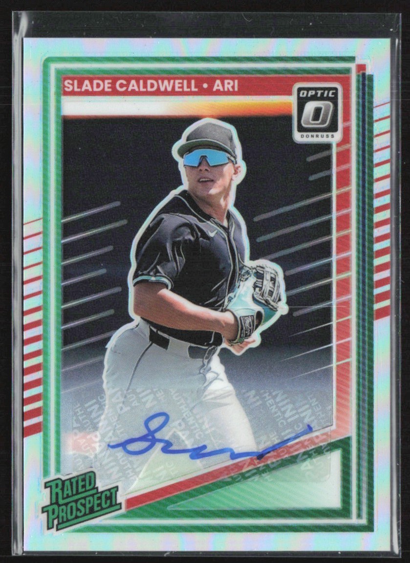 Slade Caldwell 2025 Donruss Optic Silver Holo Auto #112 Arizona Diamondbacks