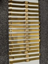 Ladies Gold Square Waltham Watch with Gold Strap Working Order