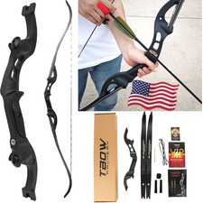 62" Takedown Recurve Bow F Interface 25-60lb Bamboo Limbs Outdoor Hunting Target