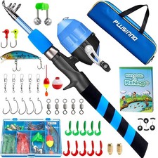 Kids Fishing Pole, Portable Telescopic Fishing Rod and Reel Combo Kit - with ...