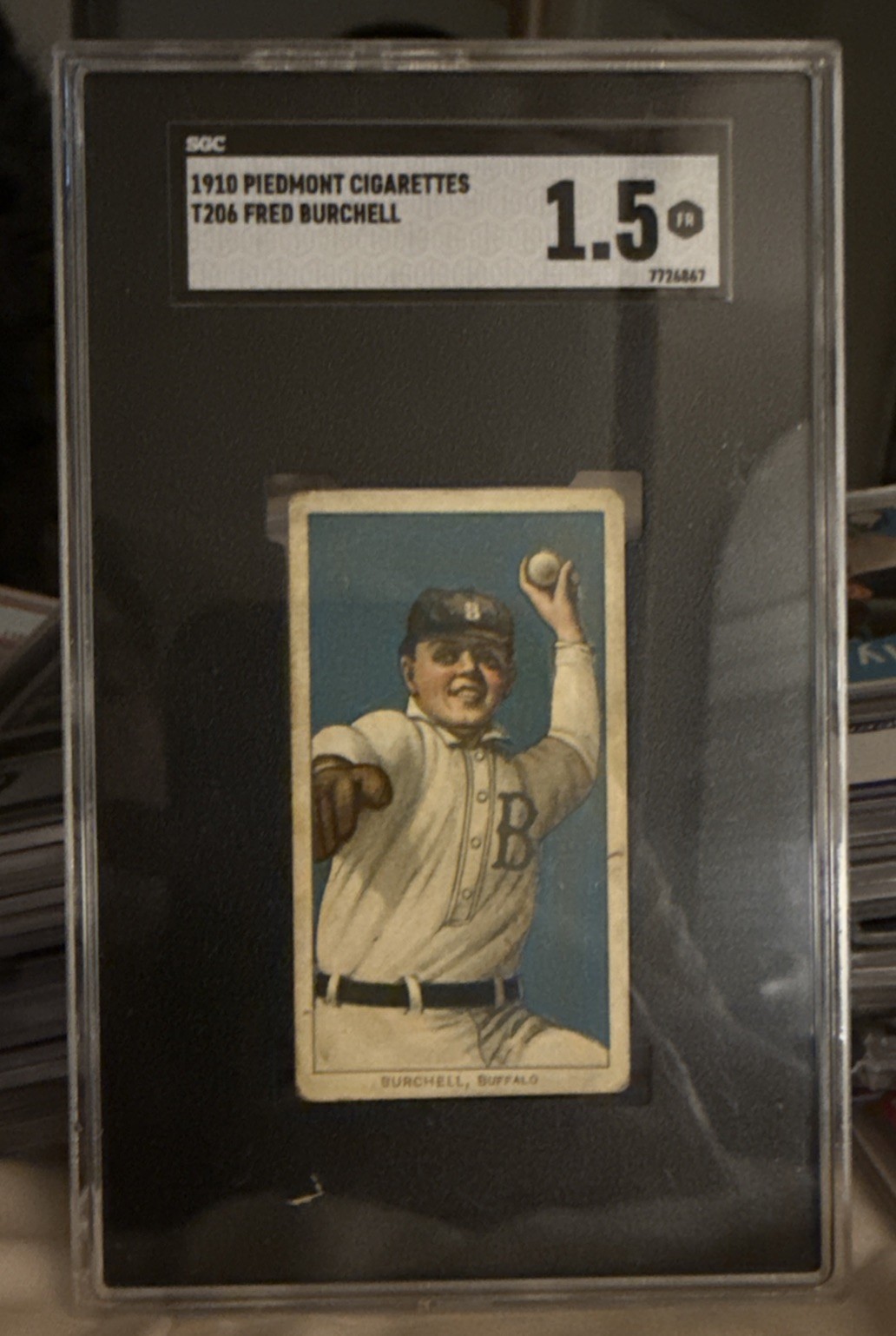 1910 T206 Fred Burchell Piedmont SGC 1.5 Buffalo Vintage Tobacco Card