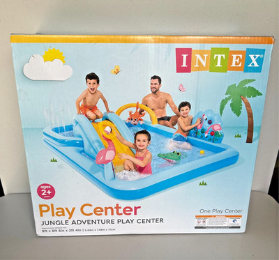 Intex 96'' x 78'' x 28'' Inflatable Jungle Adventure Play Center Spray Kiddie Pool