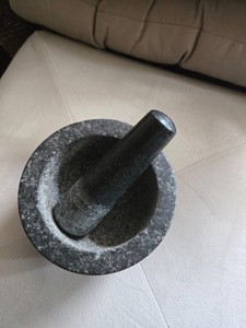 Heavy Duty Mortar and Pestle, Natural Marble Pestle Set, Black