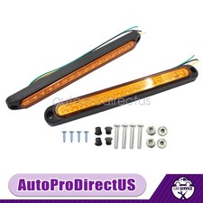 2x Sealed Amber 10"15LED Tail ID Bar Light Truck Trailer Bed Center Lights Strip
