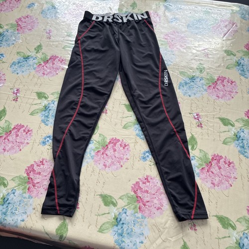 Women Used Legging Black With Red Stripe Good Condition
