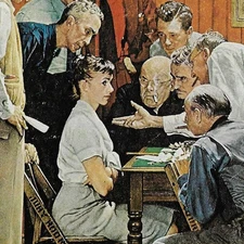 Norman Rockwell Vintage art book page "The Holdout" February 1959