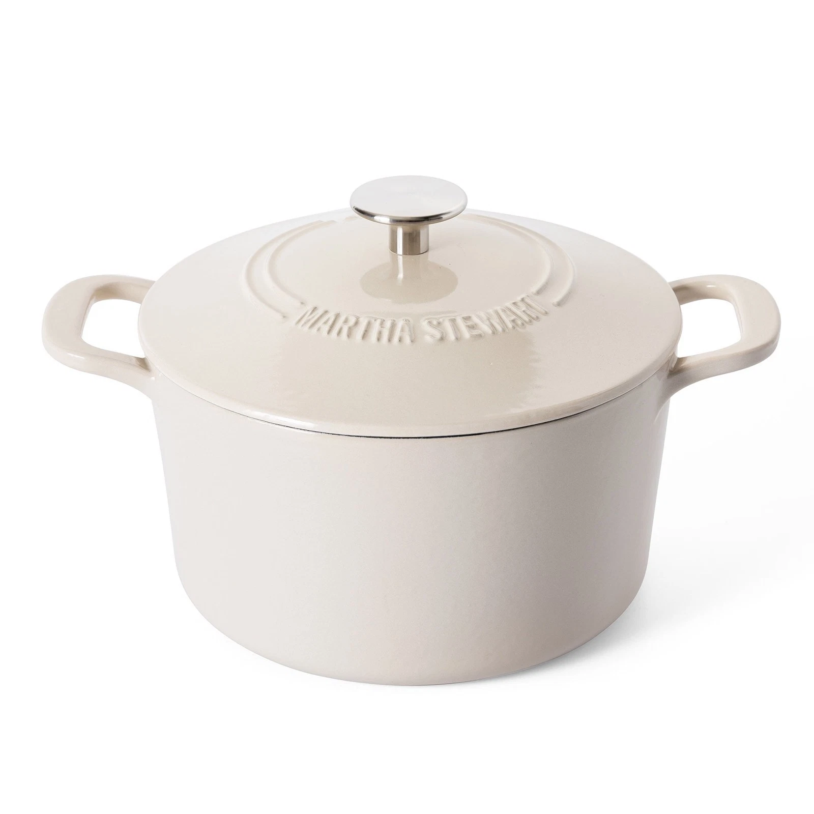 Everyday Eastwick 4-Quart Linen Enamel Cast Iron Dutch Oven