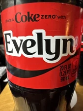 Share a Coke with   Evelyn   2025 Personalized Gift Coca~Cola Bottle 20oz Zero