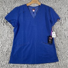 Koi Lite Velocity Scrub Top Women's Size Medium Navy Blue Stretch Nurse NWTS