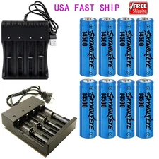 NEW 14500 Batter.y 3000mAh Li-ion 3.7V Rechargeable 14500 Batter.y USA FAST SHIP