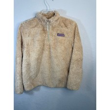 Vineyard Vines Kids Fuzzy Fleece 1/4 Zip Pullover Tan Size L 14