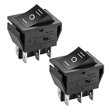 Rocker Switch ON-Off-ON DPDT 6 Terminals 16A50VAC BlackPack 2