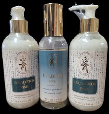 Eucalyptus Pine LOT OF 3, ONE ESSENTIAL OIL SPRAY  2 LOTIONS BATH  BODY WORKS