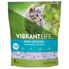 Unscented Crystal Cat Litter Mini Granules 8 Pound Natural Odor Control
