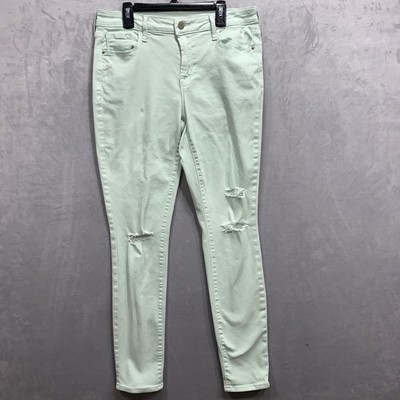 Old Navy Women's Sz 10 Rockstar Mid Rise Skinny Jeans Mint Green