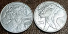 2 - 1/10 Oz .999 Silver Rounds Bear  Bull