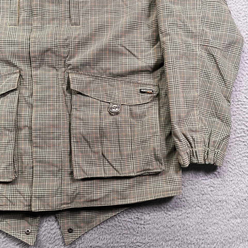 Burton Snowboard Jacket Mens Large London Plaid Parka Faux Fur Hooded Full Zip - Image 4 of 4