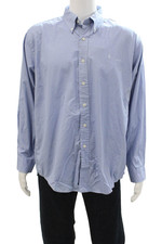 Polo Ralph Lauren Mens Cotton Long Sleeve Button Up Shirt Blue Size XL