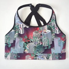 Nike Impact Strappy Printed High-Support Women's Sports Bra S Downtown Cityscape