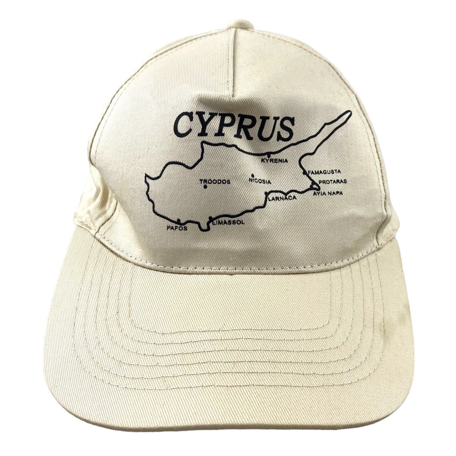 Cyprus Cap White Cream Travel Tourist Hat Cap Summer Holiday Outdoor
