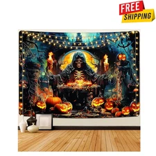 Invoker Tapestry Horror & Moon Night Wall Hanging for Bedroom (51.2 x 59.1 inche