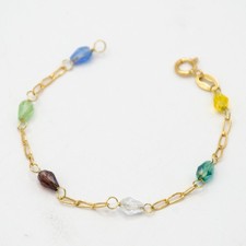 Bracciale neonata in oro giallo 18 kt con strass L.62