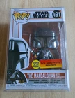 Funko The Mandalorian w/ Darksaber 491 GITD Box Warehouse Exclusive w/ PROTECTOR