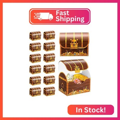 Chinco Treasure Treat Chest Boxes Cardboard Pirate Treasure Chest Party Favor Bo